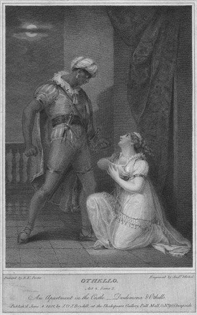 Othello. Akt 4. Scene 2. En leilighet i slottet. Desdemona og Othello, 1801. av Andrew Michel