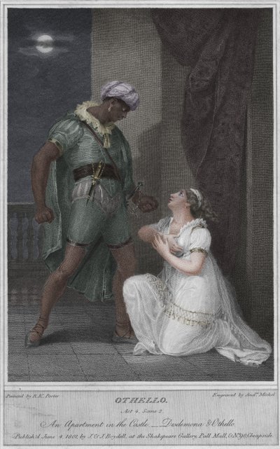 Othello. Akt 4. Scene 2. En leilighet i slottet. Desdemona og Othello, 1801. av Andrew Michel