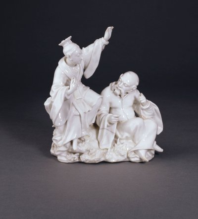 En Derby tørrkant Chinoiserie-gruppe emblematisk for å høre fra et sett av sansene, ca. 1750-52 (Kina) av Andrew Planché