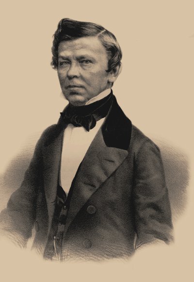 Portrett av poeten Vladimir Grigorievich Benediktov 1807-1873, 1870 av Andrey Mikhaylovich Lushev