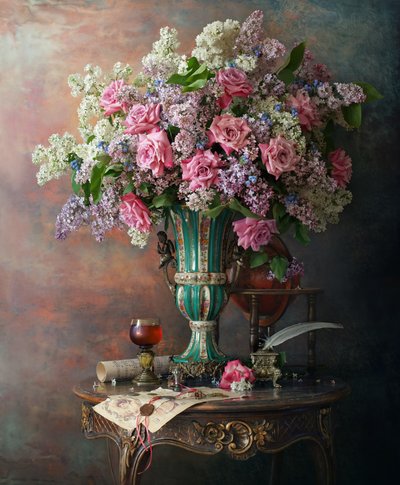Klassisk blomsterstilleben av Andrey Morozov
