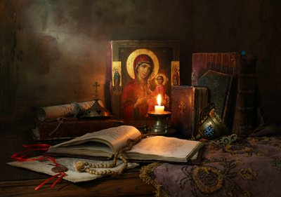 Madonna og stearinlys av Andrey Morozov