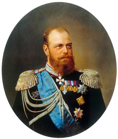 Portrett av keiseren Alexander III, 1845-1894, 1800-tallet. av Andrey Nikolayevich Shilder