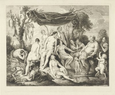 Bader Diana en Silenus av Andries Lens