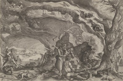 Hekser forbereder seg til sabbaten, ca. 1610. av Andries Stock