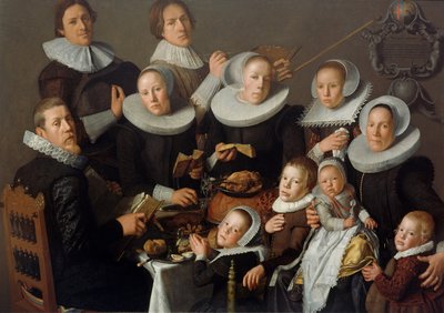 Portrett av maleren Andries van Bochoven og hans familie, 1629 av Andries van Bochoven