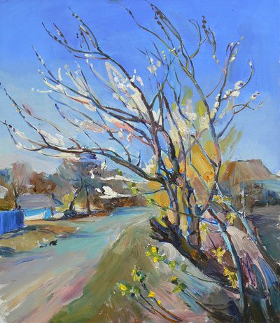 Sunny Spring Village Road av Andrii Kutsachenko