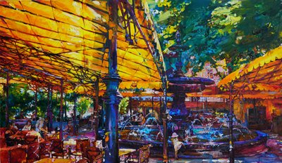 Vibrant Cafe-fontenen av Andrii Kutsachenko