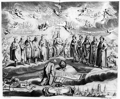 Firmmentum Sobiescianum eller, Uranographia, av Johannes Hevelius (1611-87), gravert av Charles de la Haye, pub. i 1687 av Andrzej Stech