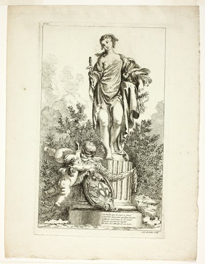 To elskere som gir takk til statuen av helse av Ange Laurent de Lalive de Jully