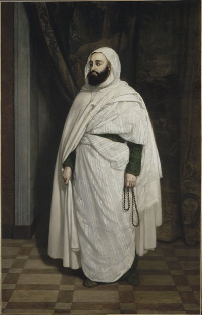 Portrett av Abdelkader ibn Muhieddine 1808-1883, 1853. av Ange Tissier