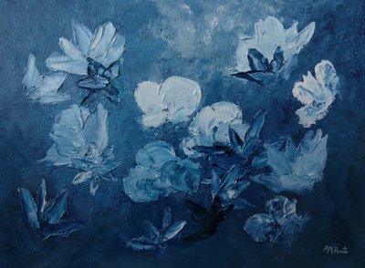 Blå abstrakte blomster av Angeles M. Pomata