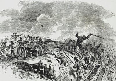 Slaget ved New Orleans (farge litho) av Thomas Kelly