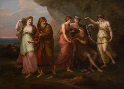 Telemachus and the Nymphs of Calypso, 1782. av Angelica Kauffman