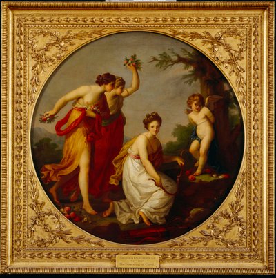 The Disarming of Cupid (olje på lerret) av Angelica Kauffman