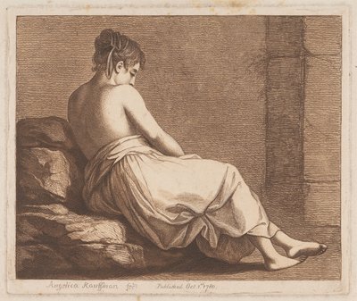 En kvinne sittende på steiner av Angelica Kauffmann