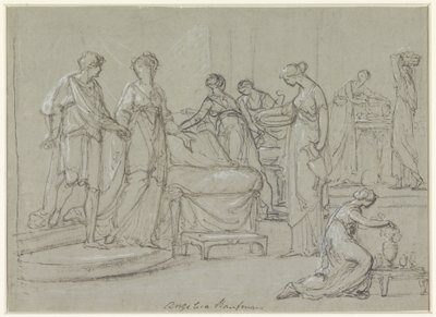 Brud og brudgom går inn i et brudekammer av Angelica Kauffmann