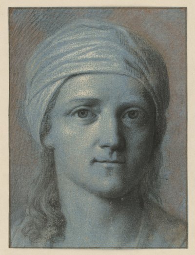 Kvinnehode sett forfra, med turban av Angelica Kauffmann