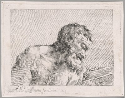Gammel mann som leser av Angelica Kauffmann