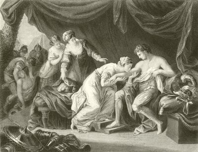 Gift sugd fra såret til prins Edward av hans kone Eleanor av Angelica Kauffmann