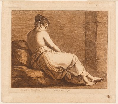 Tilbakelent jente sett bakfra av Angelica Kauffmann