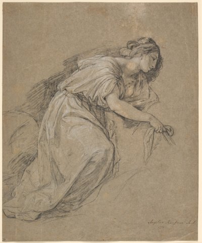 Studie fra livet til en knelende kvinne i profil av Angelica Kauffmann