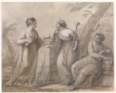 Tre muser i samtale av Angelica Kauffmann