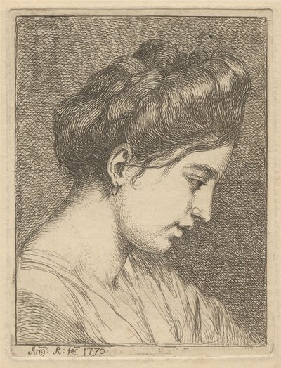 En ung kvinnes hode i profil av Angelica Kauffmann