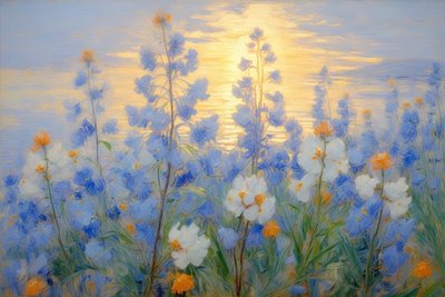 Blomster 30, ca. 2021 (olje på lerret) av Angelita Hawke