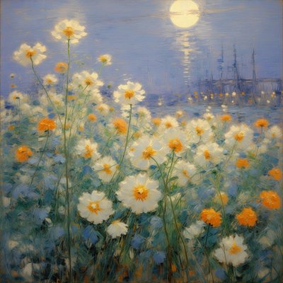 Blomster 36, ca. 2021 (olje på lerret) av Angelita Hawke