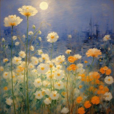 Blomster 37, ca. 2021 (olje på lerret) av Angelita Hawke