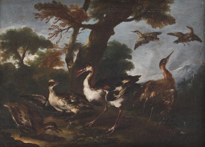 Landskap med fugler av Angelo Maria Crivelli