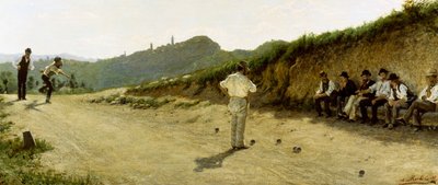 Skålspill, av Angelo Morbelli 1885, olje på lerret av Angelo Morbelli