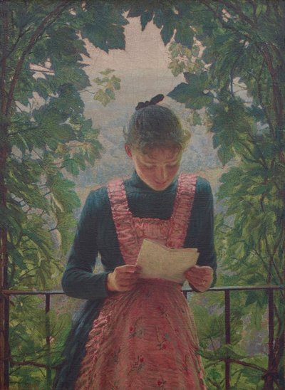 Det første brevet, 1890. av Angelo Morbelli
