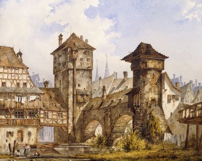 En utsikt over Nurnberg, 1856 av Angelo Quaglio