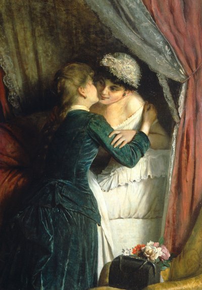 Navnedag av Angelo Romagnoli (1840-etter 1897), olje på lerret av Angelo Romagnoli
