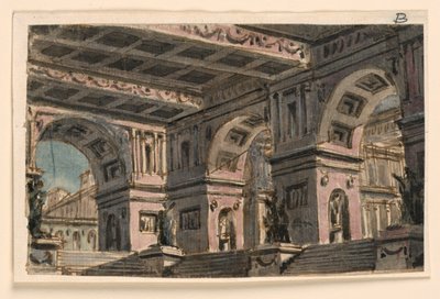 Stage Design, Palace Atrium   1300408   no       norwegian Successfully Translated  Original: View looking towards the gateway of Montague House, Southwark, London, 1827 Translat: View looking towards the gateway of Montague House, Southwark, London, 1827  av Angelo Toselli