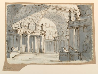 Scenedesign, hvelvet klassisk bygning av Angelo Toselli