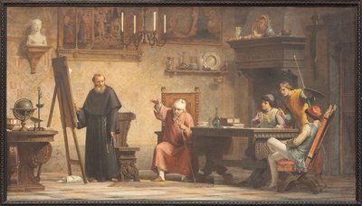 Piero della Francesca dikterer geometrireglene til Luca Pacioli. av Angelo Tricca