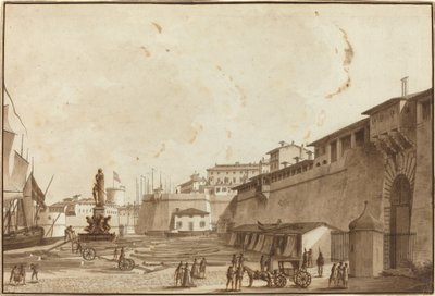Utsikt over Livorno av Angelo Uggeri