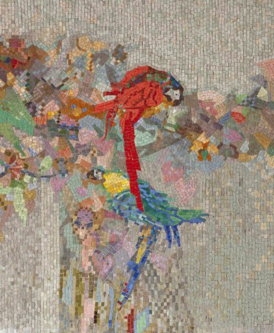 Blomster og fugler, 1914 (mosaikk) av Angiolo DAndrea