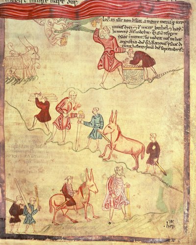Cott Claud B IV f.38 Abraham og Isaacs offer, fra Aelfric Pentateuch, fra St. Augustine