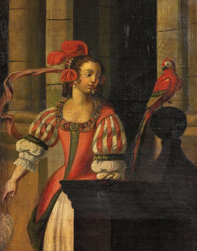 Firedelt dobbeltsidig skjerm, ca.1700 av Anglo-Flemish School