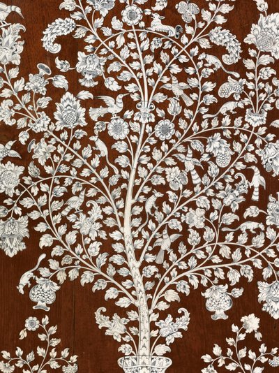 Bureau-kabinett, Vizagapatam, ca. 1720-30 (elfenben, teak, ibenholt og skilpaddeskall) av Anglo Indian School