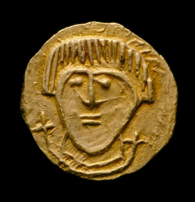 Crondall mynt nr. 59, angelsaksisk mynt fra Crondall Hoard, Crondall, Hampshire (gull) av Anglo Saxon