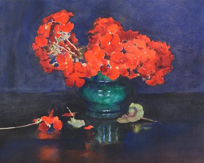 Geranier (akvarell) av Ann Spence Black