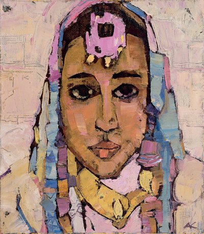 Portrett av en kvinne i hvitt av Anna Contemporary Artist Kostenko