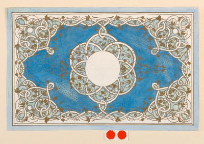Tegning, design for et boksomslag, ca 1894 av Anna M. de Pool
