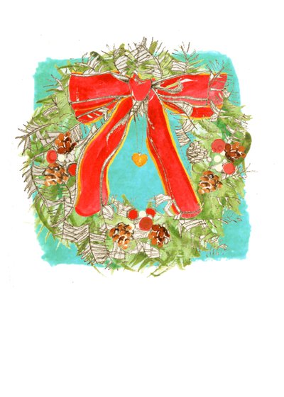 Julekrans (blandet media) av Anna Platts
