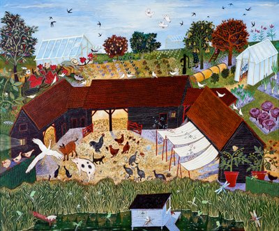 Hjemmedyrket, 2013 (akryl) av Anna Pugh